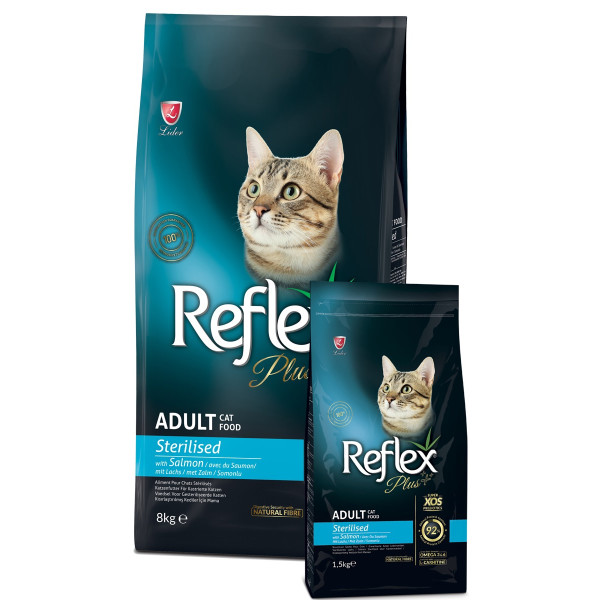 Питание для стерилизованных кошек: REFLEX PLUS с лососем 1.5 кг