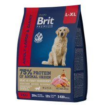 Brit premium dog adult large and giant с курицей для взрослых собак крупных и гигантских пород
