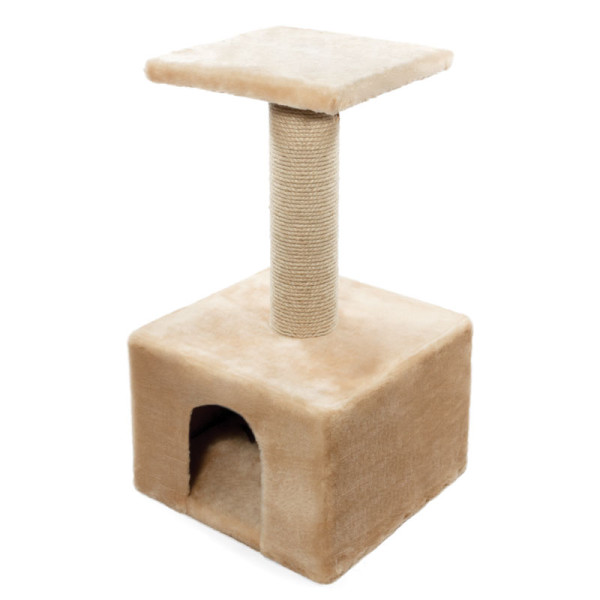 Игровой комплекс для кошек квадратный однотонный, 410*410*720мм, Gamma