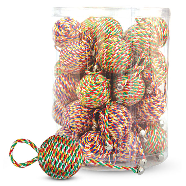 Игрушка для кошек "Шарик с петлей", d50мм (туба 42шт.), Triol