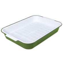 Туалет для кошек с сеткой "Эстет", темно-оливковый, 380*280*62мм,