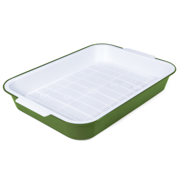 Туалет для кошек с сеткой "Эстет", темно-оливковый, 380*280*62мм, Gamma