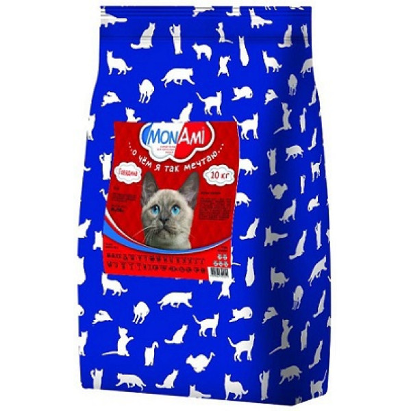 Питательный корм для кошек МОНАМИ с говядиной 10кг