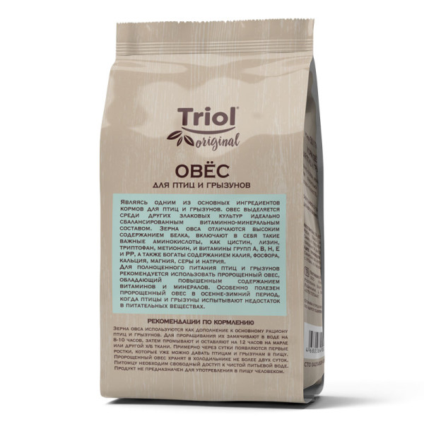 Корм для птиц и грызунов: овёс, 450г, Triol Original