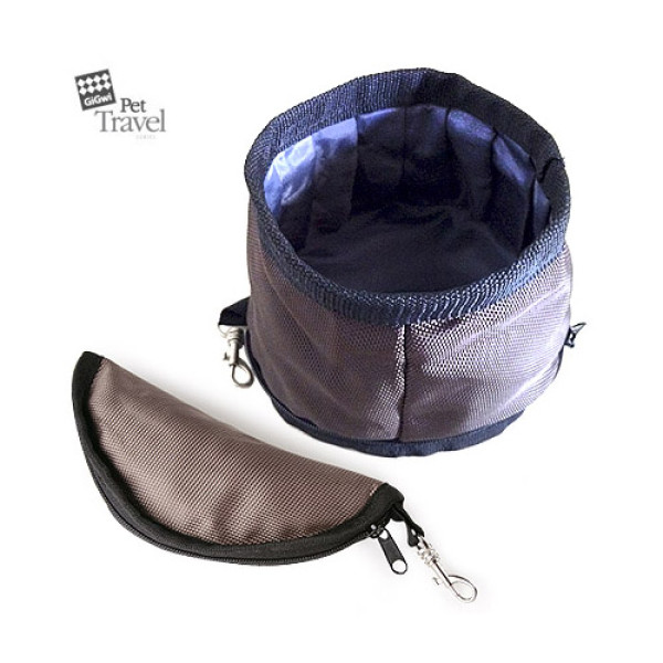 Миска дорожная для корма складная, на молнии