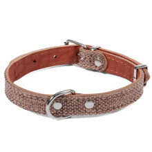 Ошейник кожаный Твид коричневый, 16*360мм