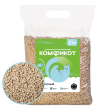 КОМФИКОТ Наполнитель древесный впитывающий, мелкие гранулы, 21 л
