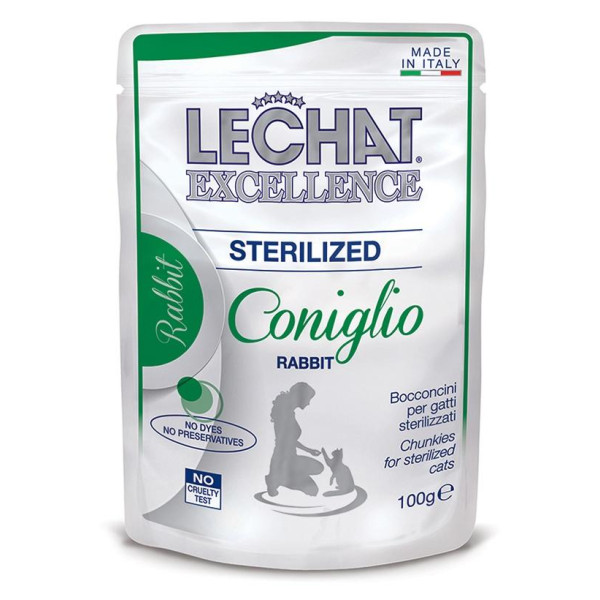 LeChat Chunkies with Rabbit Sterilized - Консервированный корм обогащённый витаминами с кусочками кролика для стерилизованных кошек