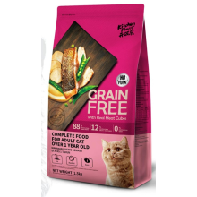 Grain Free Complete Food for Adult Cat Over 1 year old1.5 kg (Kitchen Flavor)