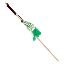 Игрушка-дразнилка для кошек из натуральных материалов "Конус с пером", 45/400мм, серия NATURAL