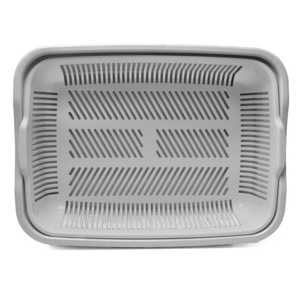 Туалет для кошек высокий с сеткой "Дюна", светло-серый 420*320*125мм, Gamma