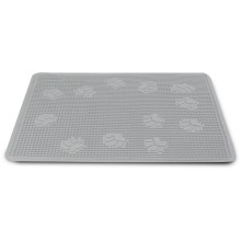 Коврик для кошачьего туалета прямоугольный "Следы", серый,  430*330мм, серия HYGIENE