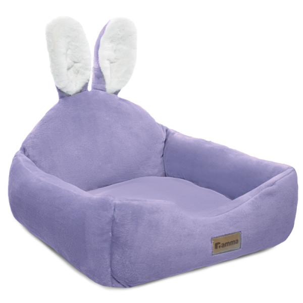 Лежанка квадратная "Зайка", сиреневая, 500*500*220мм, Gamma