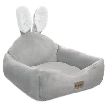 Квадратты "Зайка" лежанка, сұр, 500*500*220мм