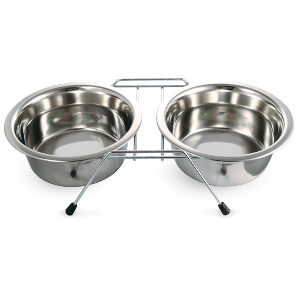 Металлическая миска Triol на подставке, 2*0,20л