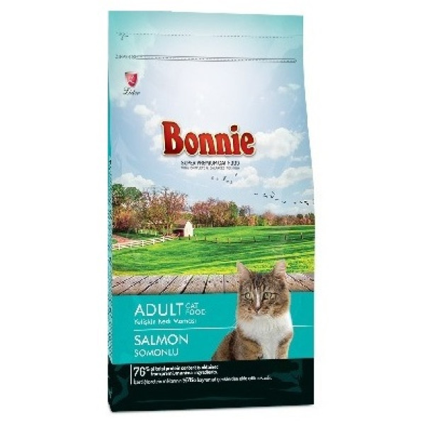 Корм для взрослых кошек BONNIE с лососем 1.5 кг