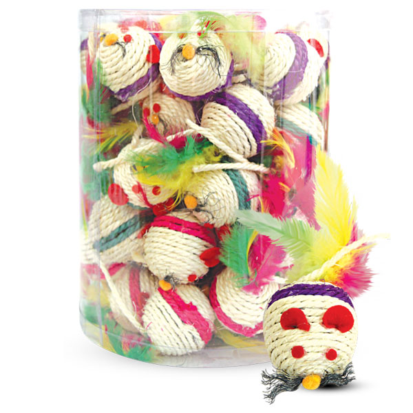 Игрушка для кошек Шарик-мышь, d45мм (туба 48шт.), Triol