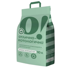 Наполнитель О!Отлично-котологично растительный зеленый чай 10л