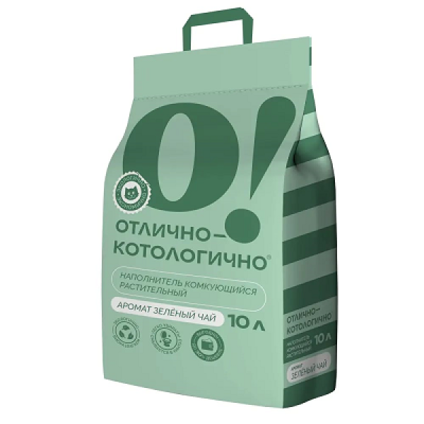 Обзор наполнителя О!Отлично-котологично из растительного зеленого чая 10л