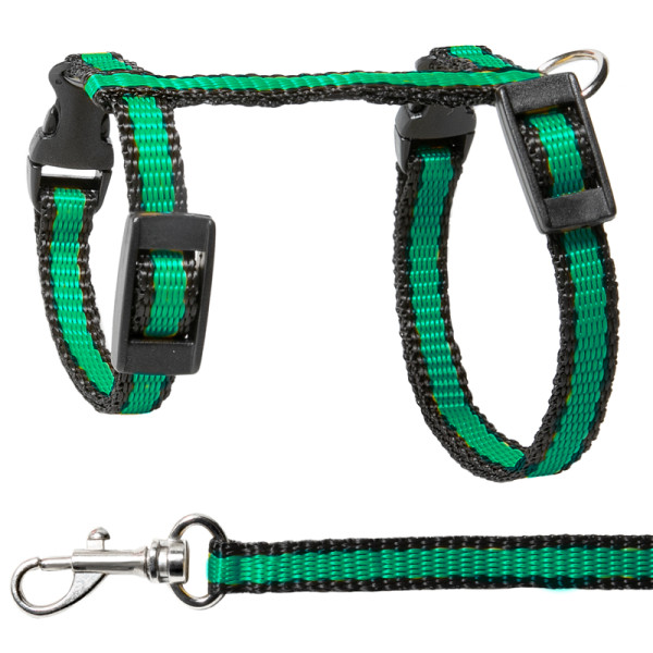 Комплект шлейка и поводок для морской свинки из капрона "Прогулка", 130*190*80; 10*1200мм, Gamma