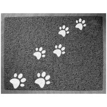 Коврик для кошачьего туалета прямоугольный "Лапки", серый, 600*400мм, серия HYGIENE
