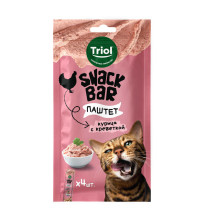 Лакомство для кошек "Паштет из курицы с креветкой", 40г, серия SNACK BAR, Triol