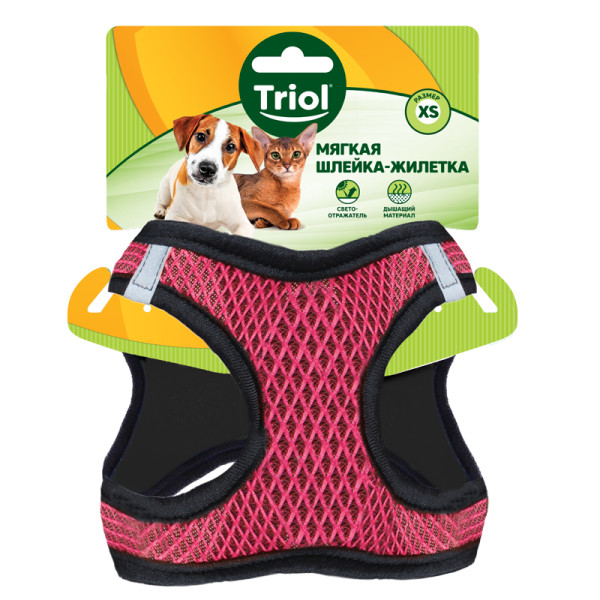Шлейка-жилетка Triol, размер XS в нежно-розовом цвете