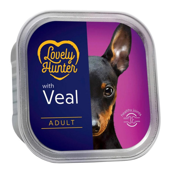 Консервы Lovely hunter adult veal 150 г влажный корм для взрослых собак с телятиной для собак