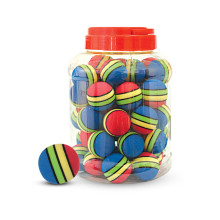 Игрушка для кошек "Мячик полосатый", синий, d35мм (банка 50шт.)