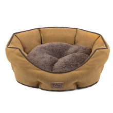 Лежанка овальная "Осенняя классика" M, коричневая, 570*520*180мм, Triol