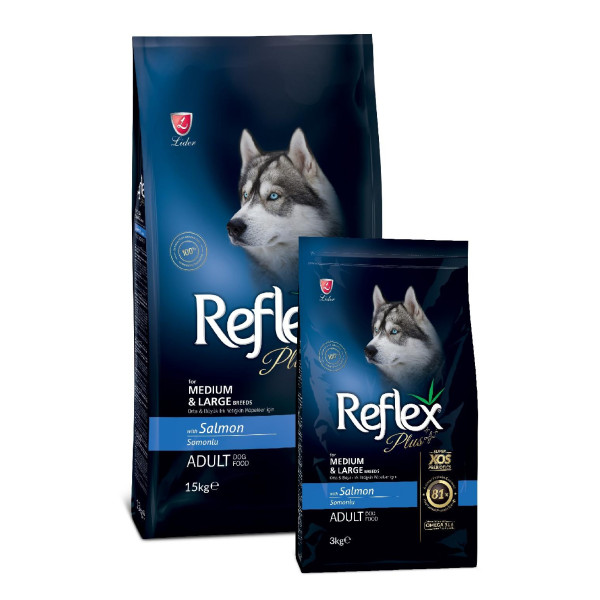 Reflex Plus with salmon - Полноценный корм с лососем для собак средних и крупных пород