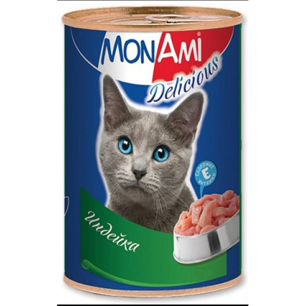 Консервы МОНАМИ для кошек: Индейка 350г