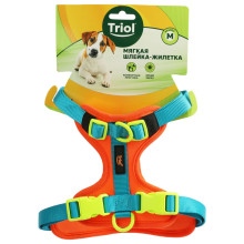 Шлейка-жилетка мягкая "Рио" M, оранжевая, обхват шеи 360-580мм, обхват груди 500-830мм, Triol