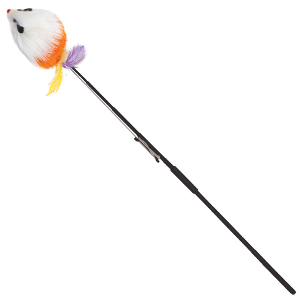 Игрушка-дразнилка для кошек складная "Пушистая мышка", 50/580мм, Triol