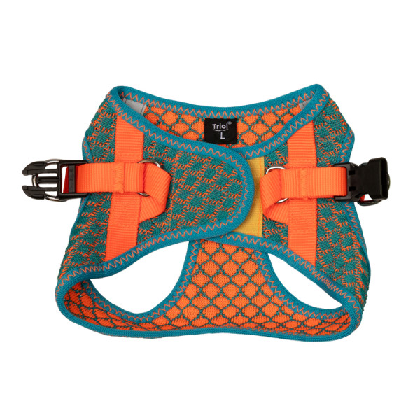 Мягкая шлейка-жилетка "Нео" L с элементами светоотражения в голубом цвете от Triol