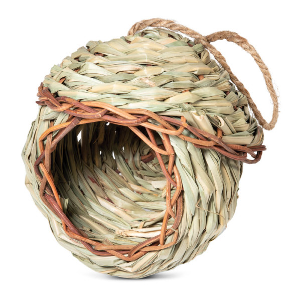 Гнездо-домик для птиц "Избушка" из луговых трав, серия NATURAL