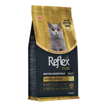 REFLEX PLUS FOR BRITISH SHORTHAIR ADULT CAT FOOD HYPOALLERGENIC для кошек Британской короткошёрстной гипоаллергенный 1.5 кг