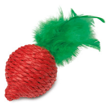 Игрушка для кошек "Свекла с перьями", 60/120мм, серия NATURAL