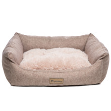 Лежанка прямоугольная "Миндаль" M, бежевая, 600*470*180мм