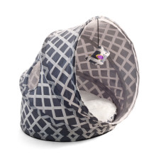 Кішкелер үшін түнелді лежанка, сұр, 430*380*350мм