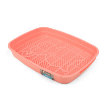 Туалет для кошек с сеткой малый "Леопольд", розовый, 340*260*50мм,