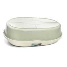 Туалет для кошек овальный с бортом "Эллипс", оливковый/белый, 490*380*160мм, серия HYGIENE