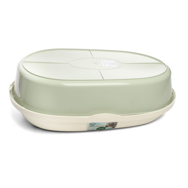 Туалет для кошек овальный с бортом "Эллипс", оливковый/белый, 490*380*160мм, серия HYGIENE, Triol