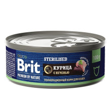 Brit premium by nature с мясом курицы и печенью для стерилизованных кошек