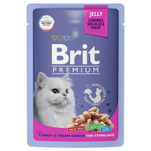 Brit premium индейка с сыром для взрослых стерилизованных кошек