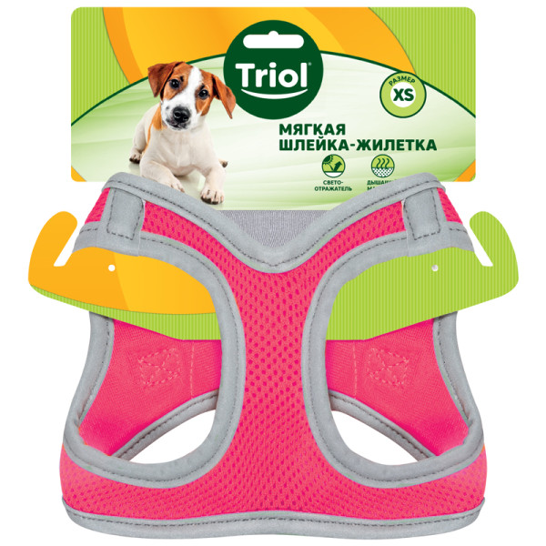 Шлейка-жилетка Triol в размере XS, цвет малиновый, для груди 320-360мм