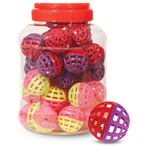 Игрушка для кошек Мяч-погремушка, ассорти, d40мм (банка 40шт.), Triol