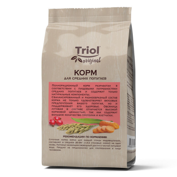 Полезный корм для средних попугаев от Triol Original, 450г