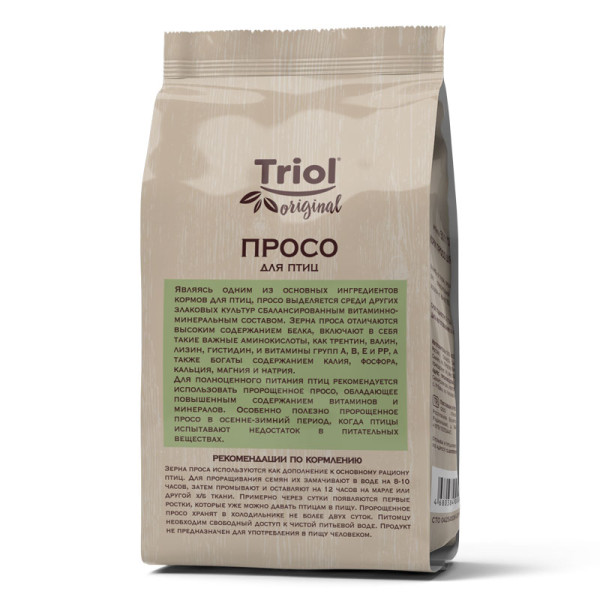 Питательный корм для птиц: просо, 450г от Triol Original