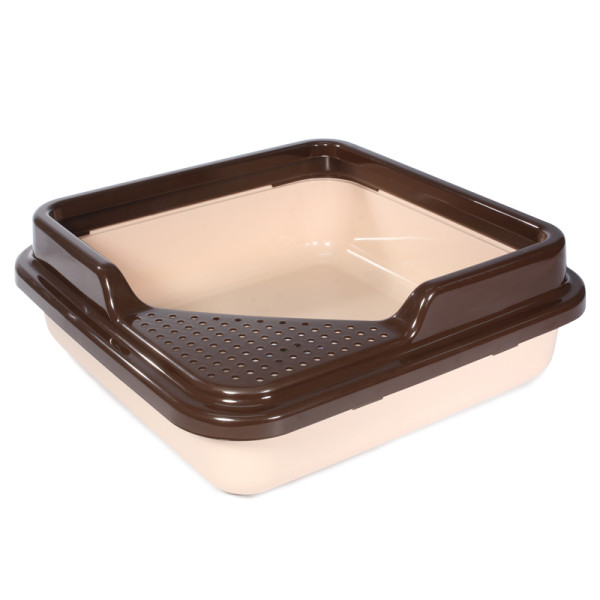 Туалет для кошек квадратный с бортом Куб, капучино/шоколадный, 435*435*145мм, серия HYGIENE, Triol